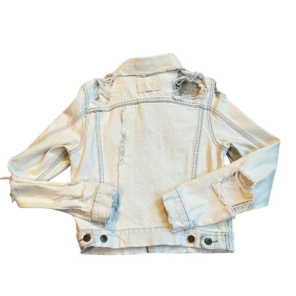 CARMAR destroyed cropped Jean Jacket, tagged M fits like XS - Picture 7 of 11